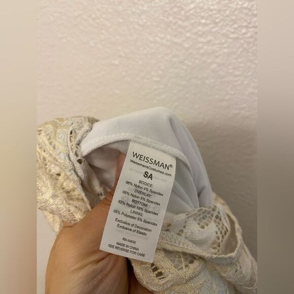 WEISSMAN Dance ballet lyrical white gold lace costume MY DESTINY 10124 SA adlt - Picture 10 of 12